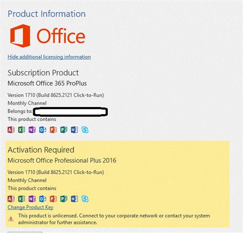 Activation office 365 issues windows 10